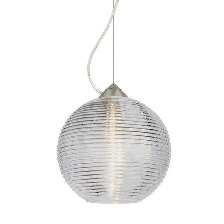 Besa Lighting Kristall 8 Cord Pendant, Clear, Satin Nickel Finish, 1x60W Incandescent 1KX-461600-SN
